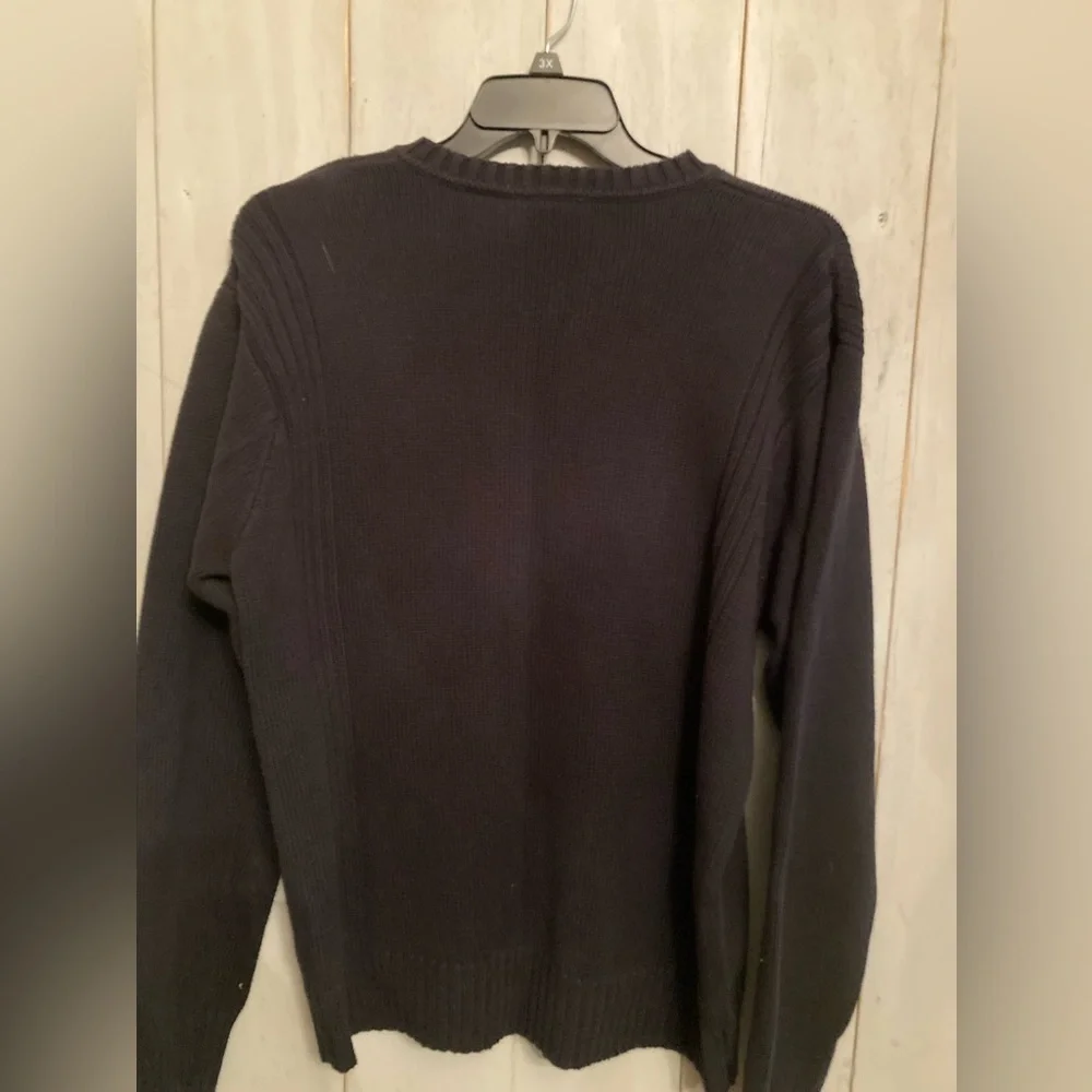 Polo Ralph Lauren RL Jeans Company Logo Men's Large V‎ Neck Sweater Cotton Black